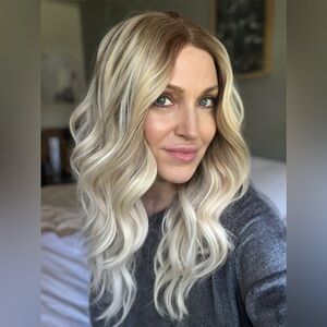 SILKY Soft Lace Front Middle T-Part Blonde Curly/Wavy Wig by Nikita Wigs (40)